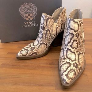 Vince Camuto Gradina Bootie in Brown Natural Snakeskin, New